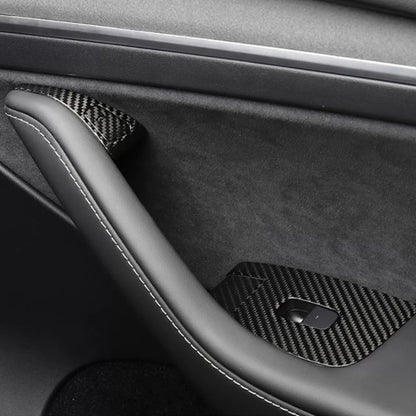 Model Y Juniper Window Lift Button Trim Switch Cover Real Carbon Fiber Door Armrest Panel Cover for Tesla