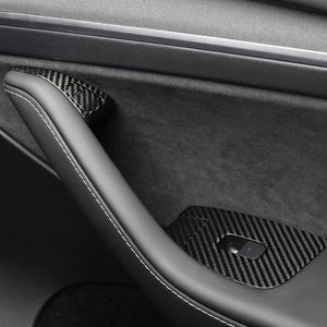 EVBASE Carbon Fiber Tesla Window Lift Button Trim Switch Cover Tesla Model 3 Y Left Hand Drive Door Armrest Panel Cover
