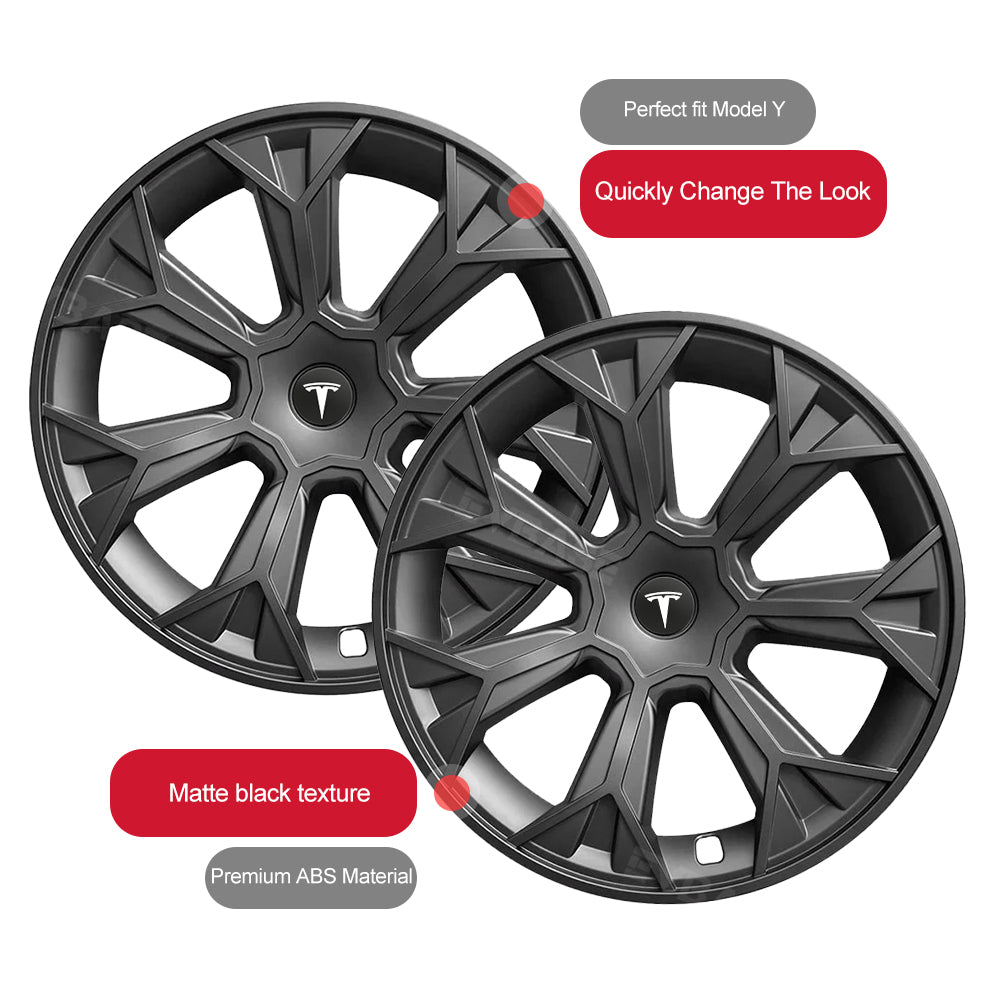 EVBASE Tesla Model Y Wheel Covers With Thunder Style 19 inch Hub Caps
