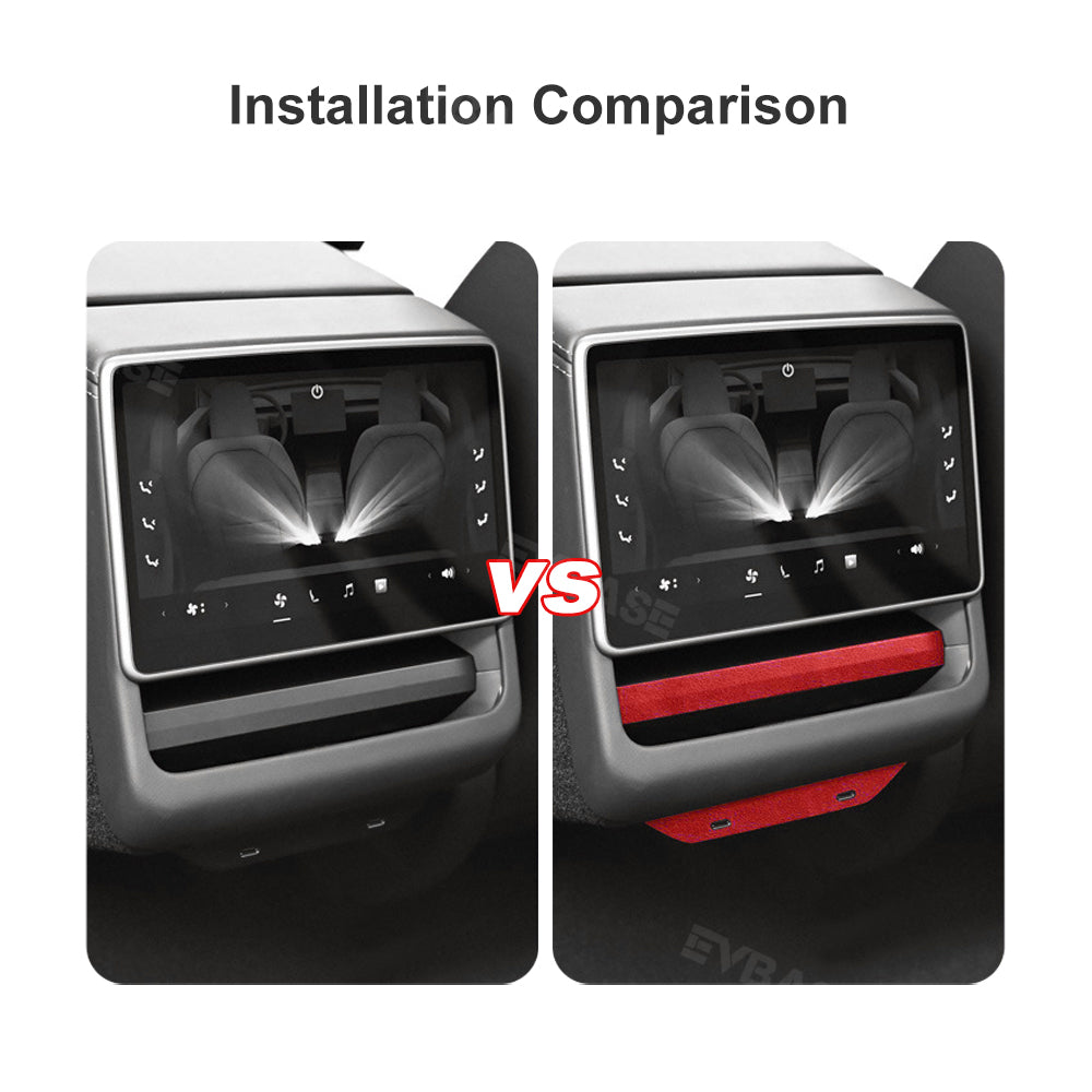 Model 3 Highland Real Alcantara Rear Screen Frame Cover Air Outlet Protector Rear Air Vent Covers Sticker for Tesla