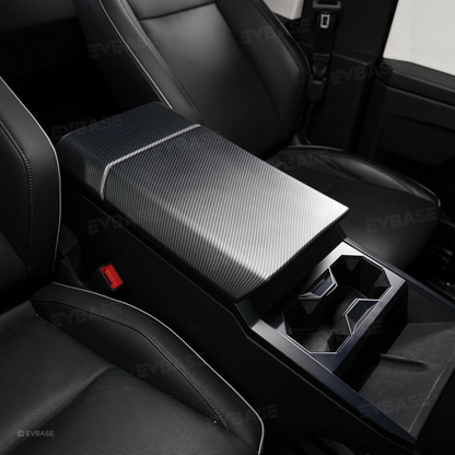 Cybertruck Armrest Cover Rear Screen Frame Cover ABS Carbon Fiber Style Center Console Protective Trim Overlay