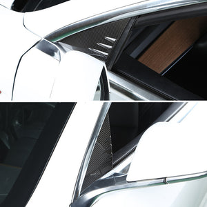 EVBASE Tesla Model 3 Y Spoiler de fibra de carbono A-Pillar Guía de ventana Accesorios de decoración exterior modificados