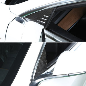 EVBASE Tesla Model 3 Y Spoiler in fibra di carbonio A-Pillar Window Guide Accessori per la decorazione esterna modificati