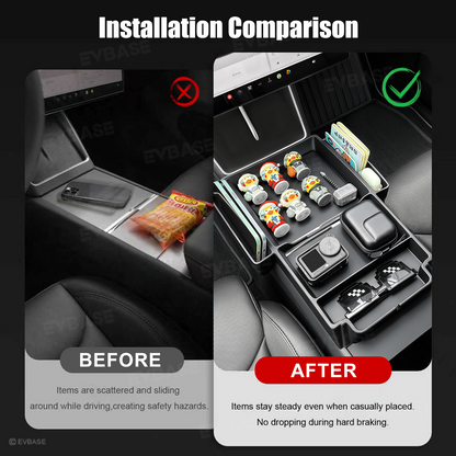 Model Y Juniper/Model Y L/ 3 Highland Center Console Tray 2.0 Silicone Organizer with Side Pockets