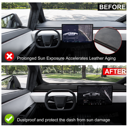 Cybertruck Dash Cover Anti-Glare Sun Protection Suede Dashboard Mat