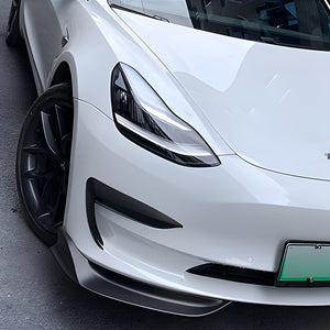 EVBASE Carbon Fiber Front Fog Light Trim Cover for Tesla Model 3