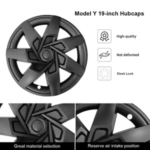 EVBASE Tesla Model Y 19-inch Wheel Covers Hub Caps Replacement Matte Wheel Caps  4 PCS