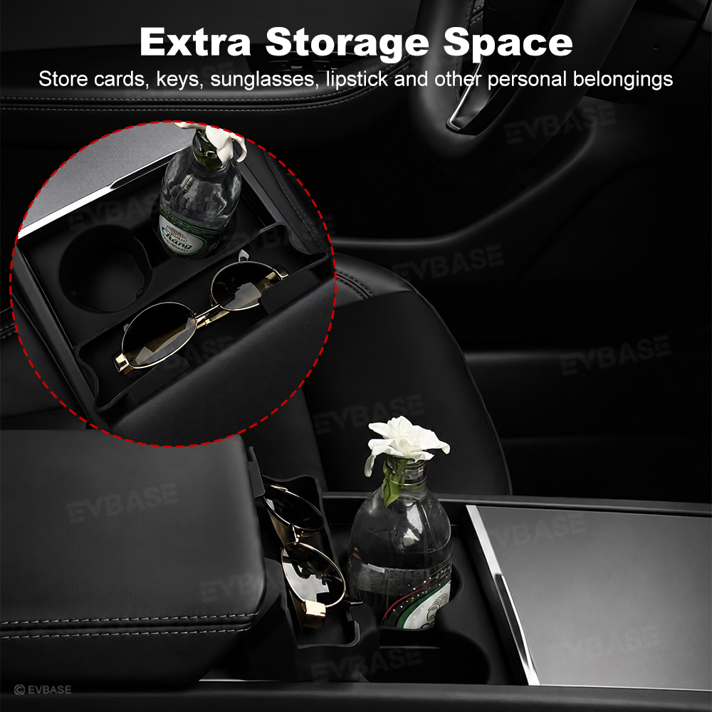 Model Y Juniper/ YL/ 3 Highland Silicone Center Console Cup Holder Insert Armrest Storage Organizer