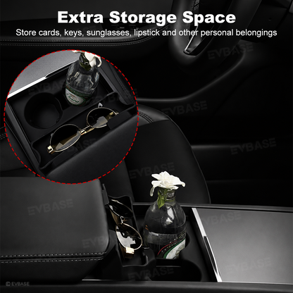 Model Y Juniper/ YL/ 3 Highland Silicone Center Console Cup Holder Insert Armrest Storage Organizer