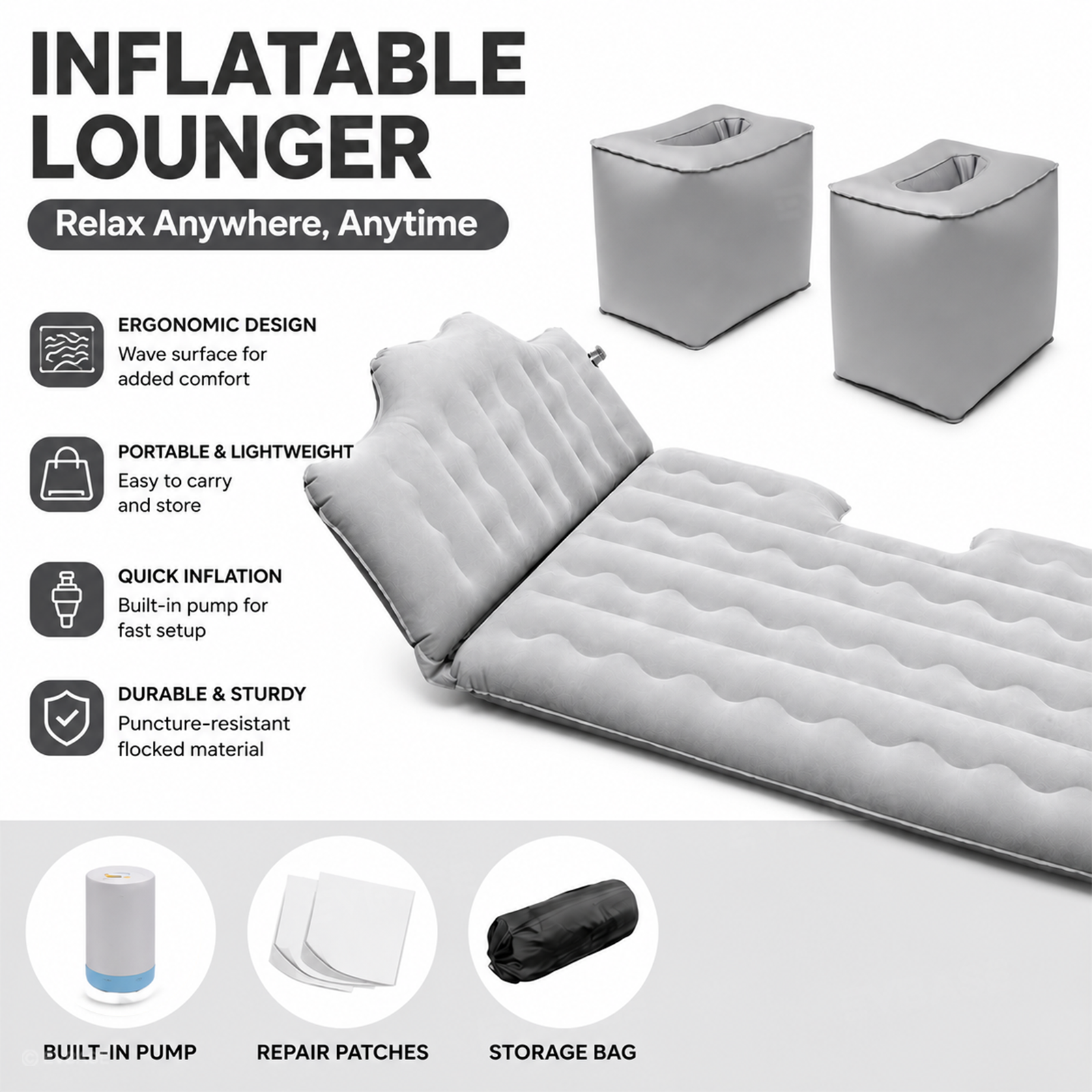 Cybertruck Back Seat Air Mattress Inflatable Rear Seat Camping Bed with Air Pump