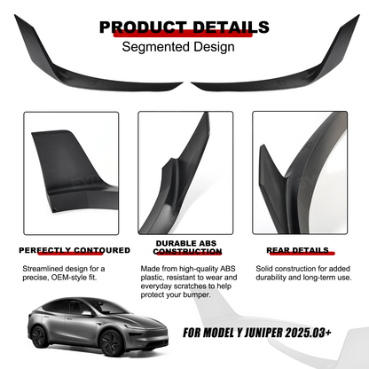 Model Y Juniper Front Lip Spoiler Whale Tail Style Front Bumper Corner Spoiler ABS Splitter for Tesla
