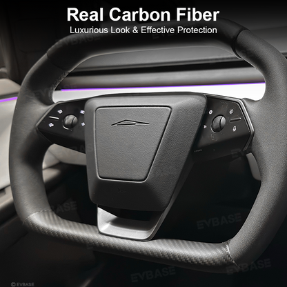 Tesla Cybertruck Steering Wheel Covers Real Carbon Fiber Upper Lower Overlays Trims
