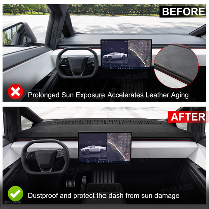 Cybertruck Dashboard Cover Anti-Glare Sun Protection Suede Dash Mat