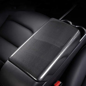 EVbase Tesla Central Control Armrest Box Cover Real Carbon Fibre Für Model 3 Y 