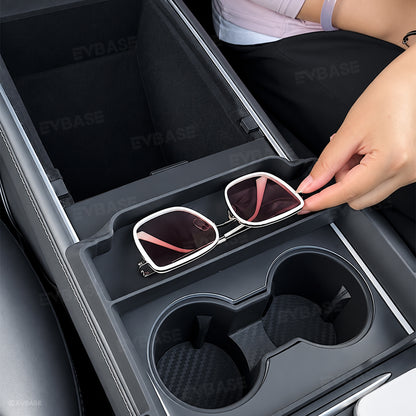 Model Y/ 3 Center Console Upper Organizer Silicone Storage Tray with Side Pockets