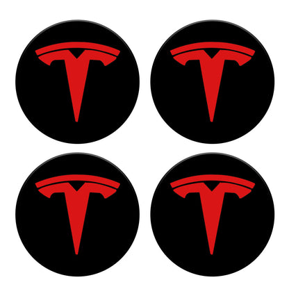 🎁 Tesla Logo Model 3 Y Wheel Hub Caps Center Cover Logo 4PCS (100% off)