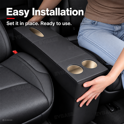 Model Y L Second-Row Center Aisle Storage Organizer Double-Layer Storage Box with Cup Holders