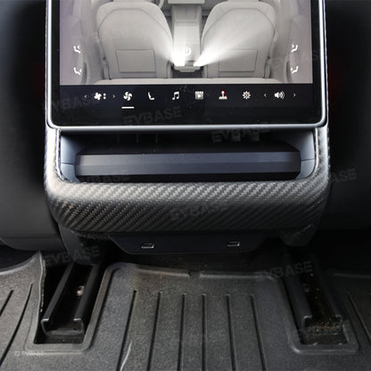Model Y Juniper Rear Screen Frame Cover Real Carbon Fiber Back Screen Display Frame Overlay for Tesla