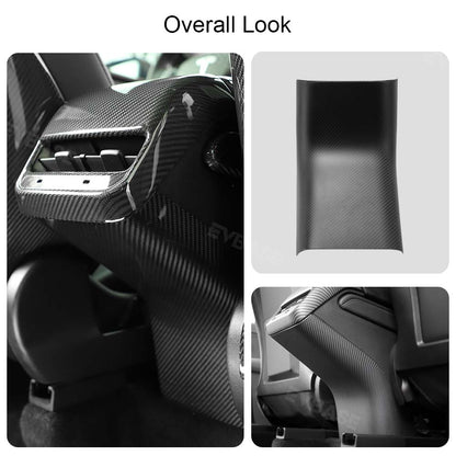 Model 3/Y Rear Air Vent Guard Pedal Real Carbon Fiber Door Sill Anti-Kick Plate Overlay Protect Outlet Cover for Tesla