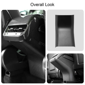 Tesla Model 3/Y Rear Air Vent Guard Pedal Real Carbon Fiber Door Sill Anti-Kick Plate Overlay Protect Outlet Cover