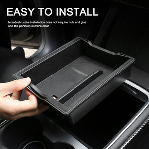 Upgraded Tesla Model 3 Y Center Console Organizer Tray Box Black