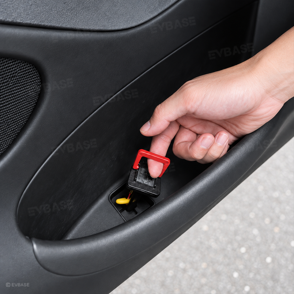 Model Y L Side Door Pocket Storage Organizer Tray with Rear Emergency Door Release Pull Handles