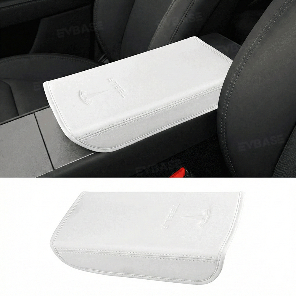 Model Y Juniper/ 3 Highland Armrest Cover PU Leather Center Console Armrest Box Cover with OEM-Style Embossed Logo for Tesla