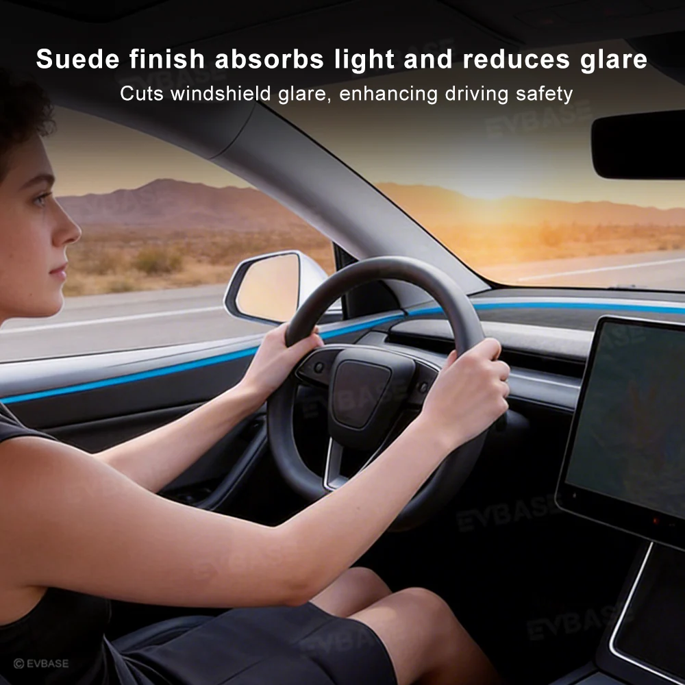 Model Y/3 Dashboard Cover Anti-Glare Sun Protection Suede Dash Mat Sunshield Dash Protector