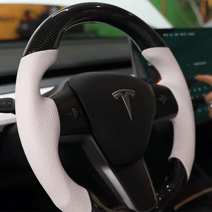 EVBASE Customized Carbon Fiber Steering Wheel for Model 3 Y Tesla Accessories