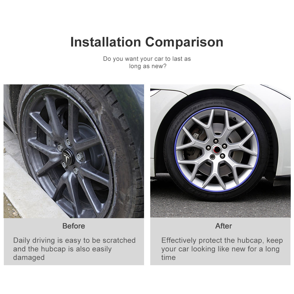 TESHY Wheel Rim Protector 4 Pcs 16-20 in Wheel Rim Protectors, Universal  Auto Tire Rim Guard Fits for All Models，Wheel Edge Trim Protector