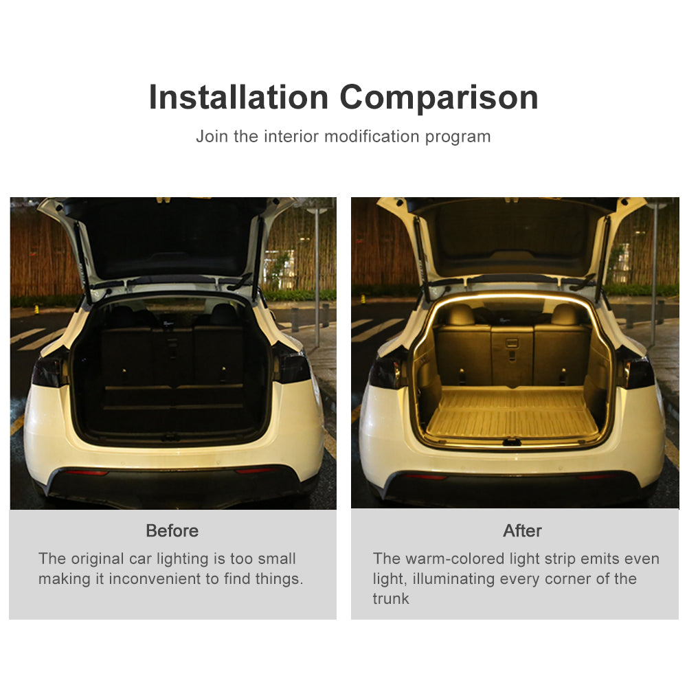 Model 3 Y Trunk Ambient Light LED Strip Light Kit Tesla Interior Accessories