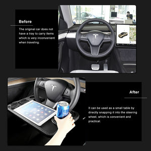 Tesla Model 3 Y Steering Wheel Desk Tesla Table Steering Wheel Tray for Laptop Eating Table
