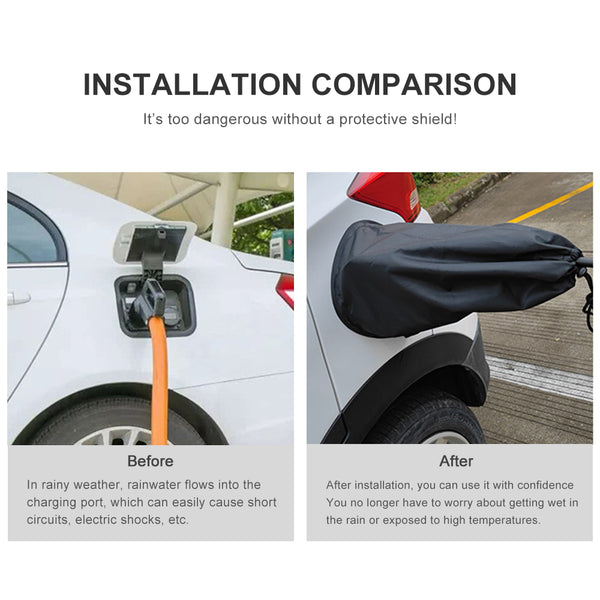 EV Charger Plug Cover Waterproof Outdoor Electric Car Charging Port Co ...