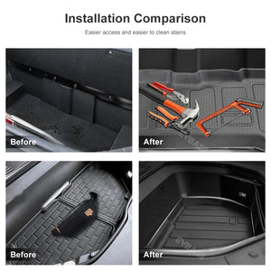 Rivian R1T/R1S Front Mat Upper Lower Layer All-Weather TPE Front Storage Mat Cargo Liner for R1T/R1S