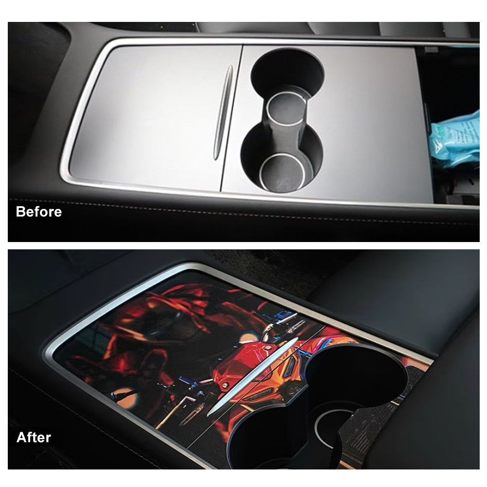 Customize Tesla Model 3 Y Center Console Wraps New Console Cover Interior Decoration Wrap Kit for Tesla