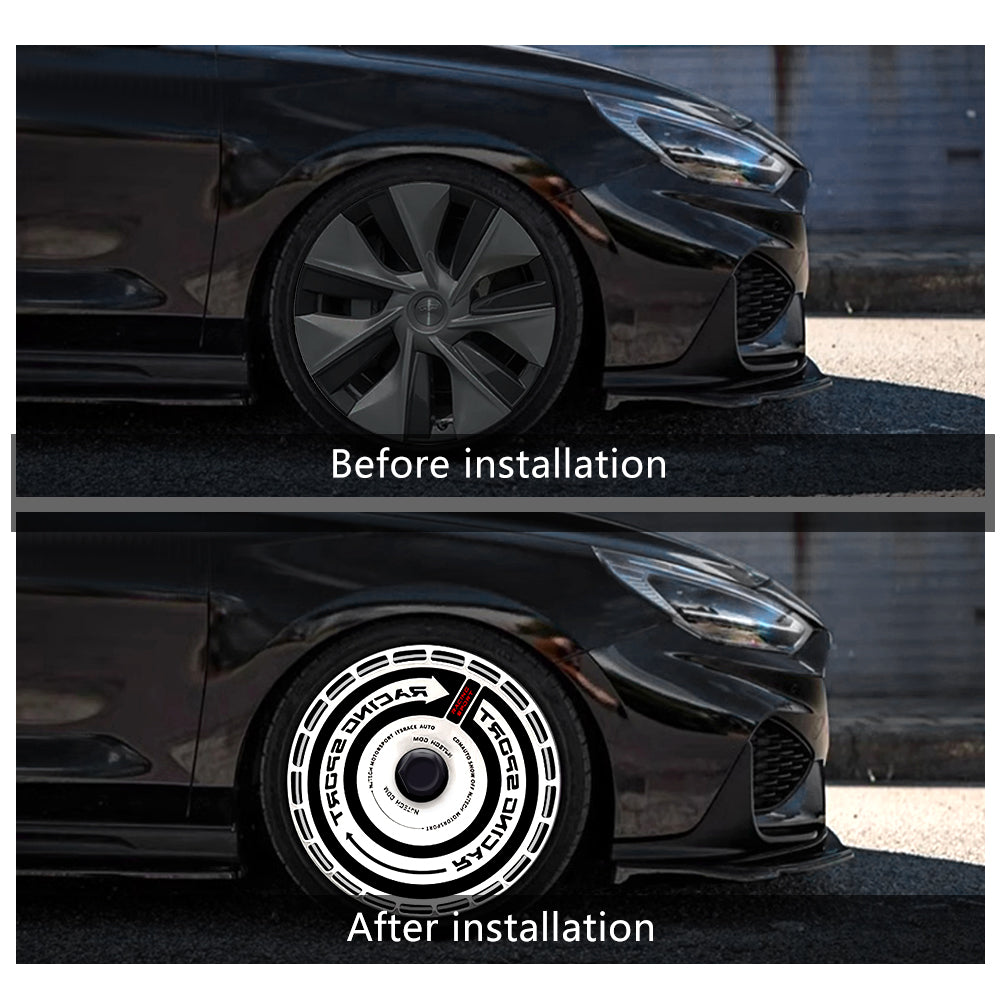 DIY Tesla Model 3/Y/3 Highland Custom Graphic Aerodisc Wheel Covers 4PCS 18/19/20Inch Full Coverage