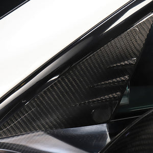 EVBASE Tesla Model 3 Y Spoiler in fibra di carbonio A-Pillar Window Guide Accessori per la decorazione esterna modificati