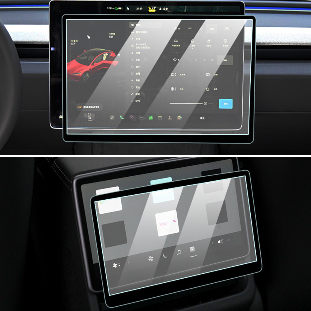  SDOROS Tesla 2024 New Model 3 Highland Tempered Glass Screen  Protector 2Pcs/Set, 15.4 Center Control Touchscreen Car Navigation Touch Screen  Protector & 8'' Rear Seat Display Screen Protector, : Electronics