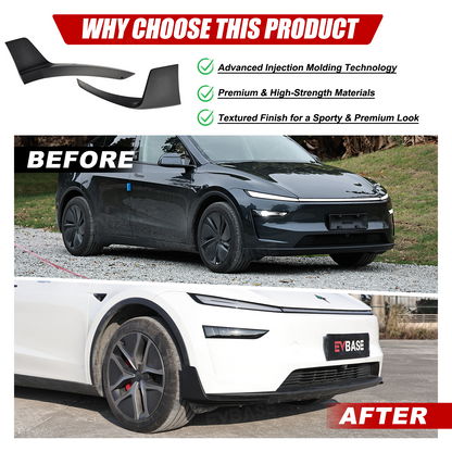 Model Y Juniper Front Lip Spoiler Whale Tail Style Front Bumper Corner Spoiler ABS Splitter for Tesla