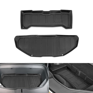 Rivian R1T Front Mat Upper Lower Layer All-Weather TPE Front Storage Mat Cargo Liner for R1T