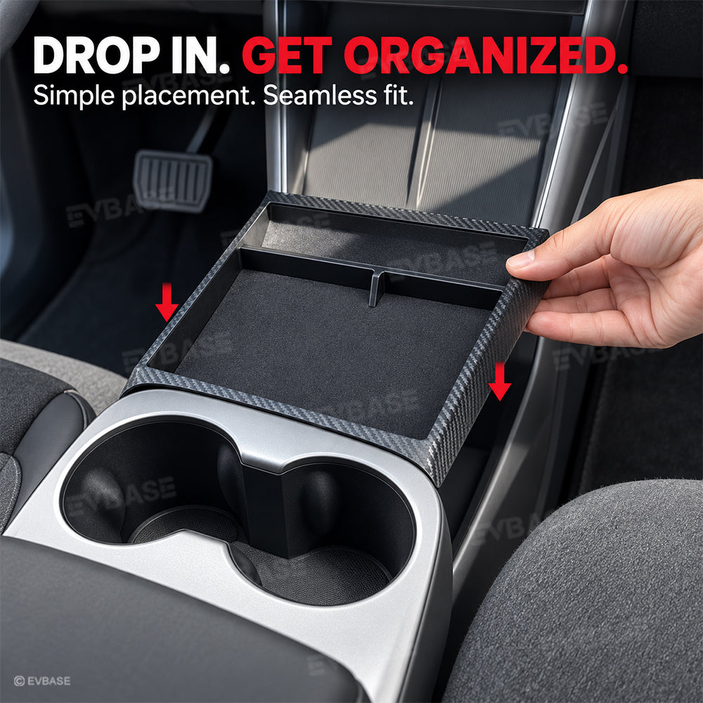 Model Y Juniper Standard Center Console Organizer 2.0 Console Storage Tray with Divided Compartment