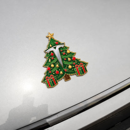 Model Y/3/YL Christmas Emblem Decals Santa & Christmas Tree Sticker 3D Waterproof Holiday Decor