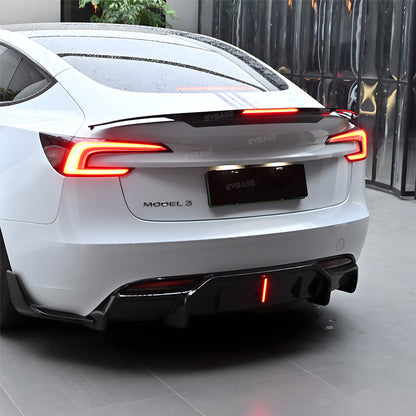 Model 3 Y Spoiler Wing Rear Diffuser ABS Splitter With Brake Light Inspired By B-2 Spirit for Tesla