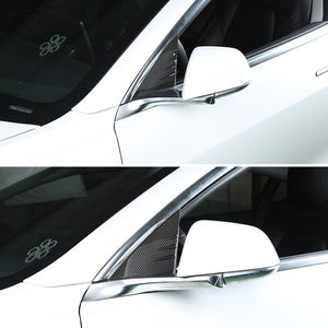 EVBASE Tesla Model 3 Y Carbon Fiber Spoiler A-Pillar Window Guide Modified Exterior Decoration Accessories