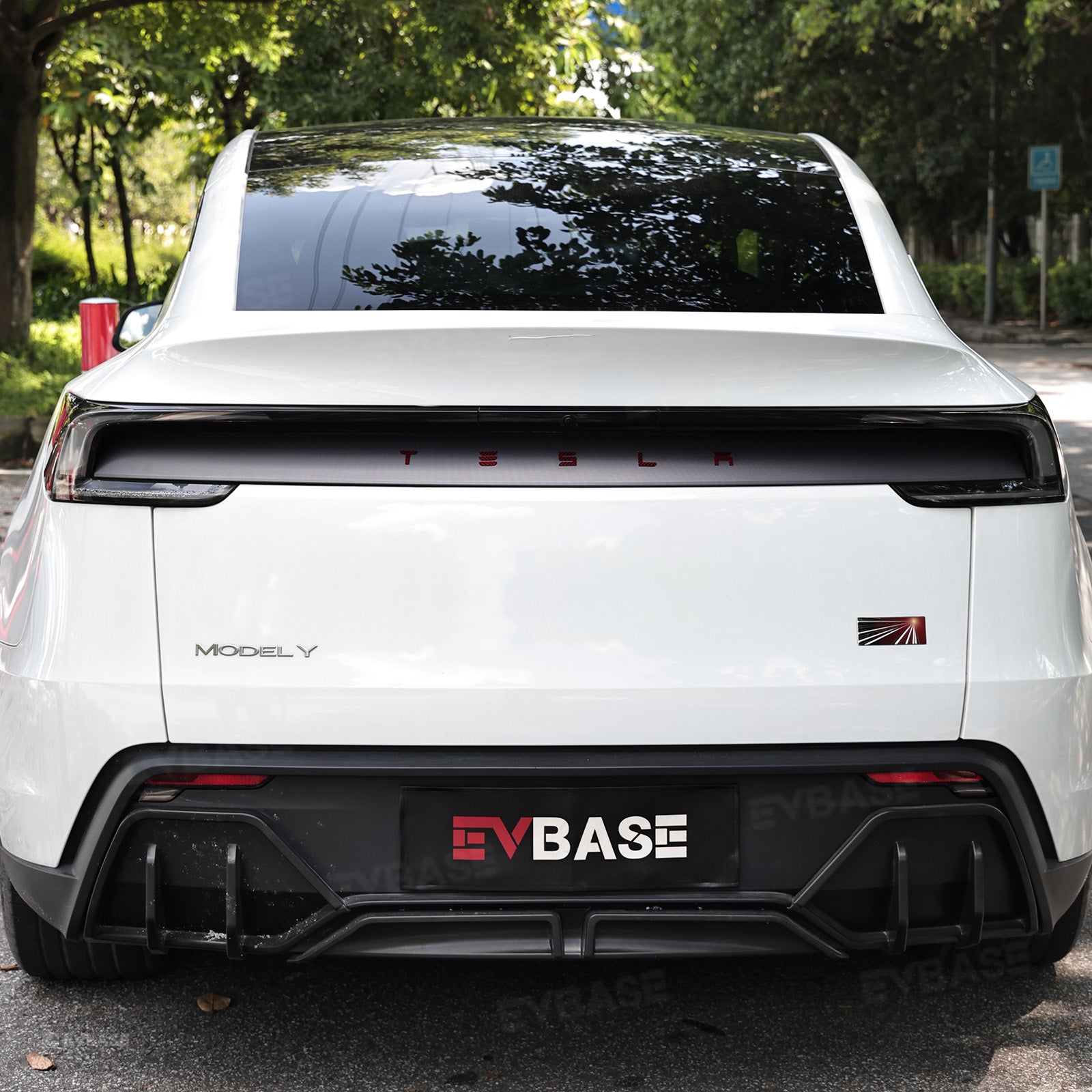 Model Y Juniper/ 3 Highland T-E-S-L-A Lettering Tailgate Emblem Decal Real Carbon Fiber Logo