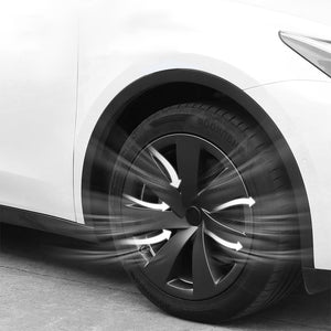 EVBASE Tesla Model Y Wheel 19-Inch Hub Cap ABS Replacement Wheel Cover Set of 4 Matte Black Tesla Accessories