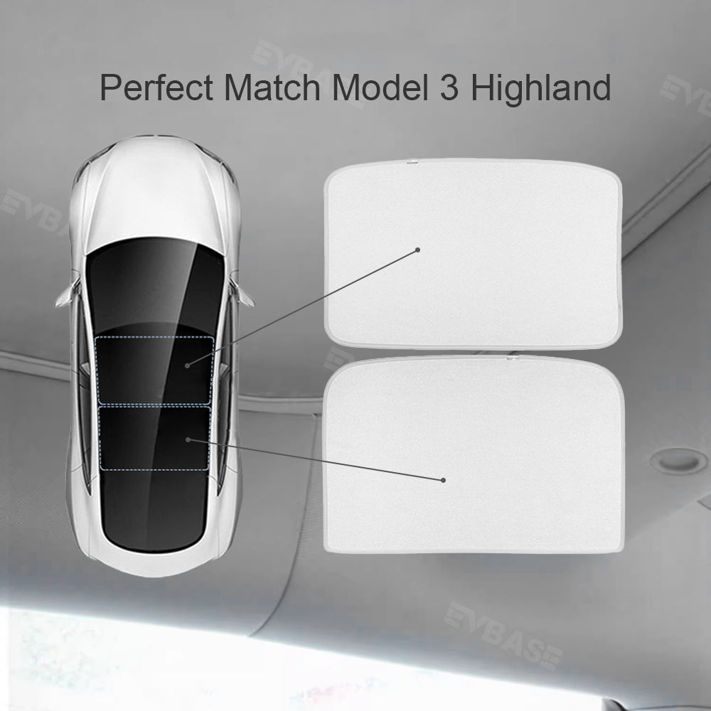 Model 3 Highland Sunshade Glass Roof Tesla Model 3 Highland Accessorie -  EVBASE-Premium EV&Tesla Accessories