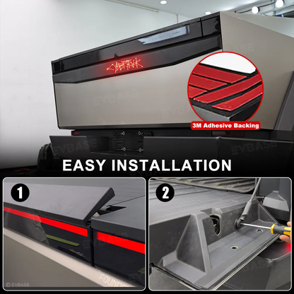 Cybertruck Tailgate Protector 2.0 OEM-Style Anti-Scratch ABS Tailgate Trim Cover with Illuminated LED Logo