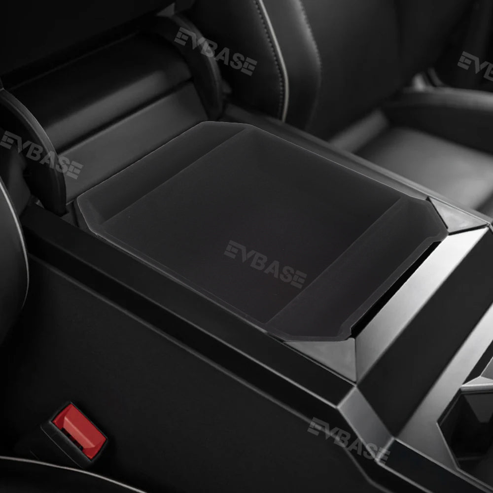Cybertruck Armrest Box Organizer Storage Box ABS Flocked Liner Center Console Tray for Tesla