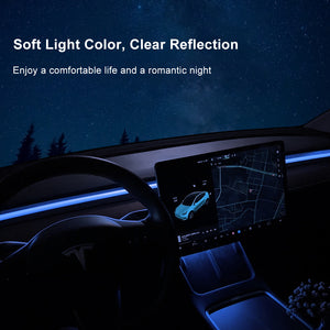 Tesla Model 3 Y Interior Ambient Light Under Screen Dashboard Light Music Sync